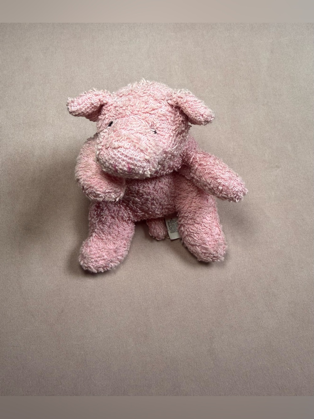 Russ Berrie Home Buddies Hamlet Pink Pig Terrycloth Plush Stuffed Animal Beanbag